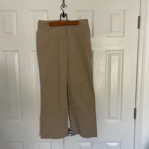 LOfT brand woman’s khaki pants wide leg size 6 petite ladies bottoms beige